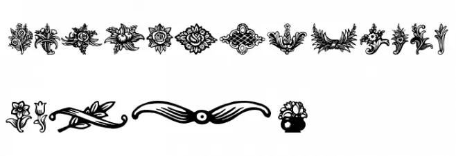 Schluss-Vignetten Schriftart Groß