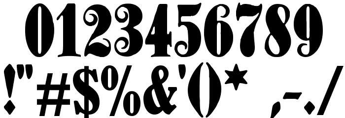 Schmale Anzeigenschrift Zier Font OTHER CHARS