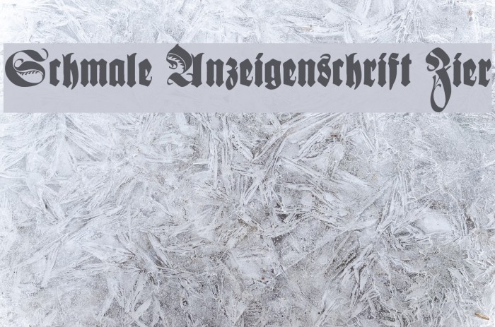 Schmale Anzeigenschrift Zier Font examples