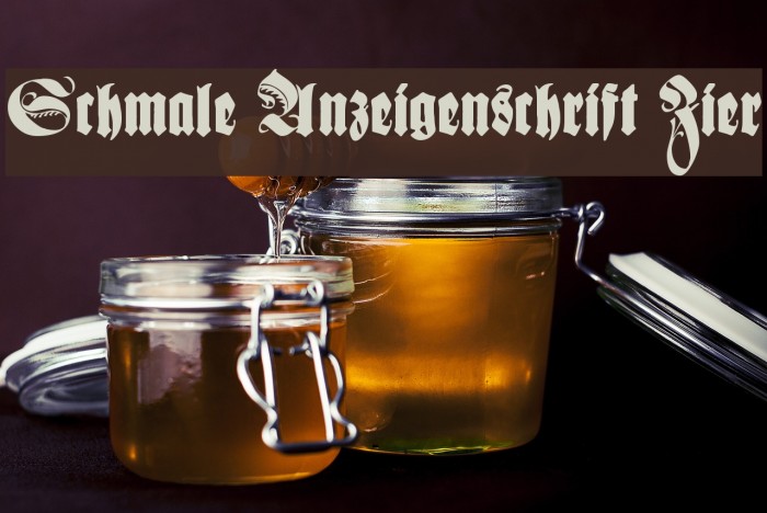 Schmale Anzeigenschrift Zier Font examples