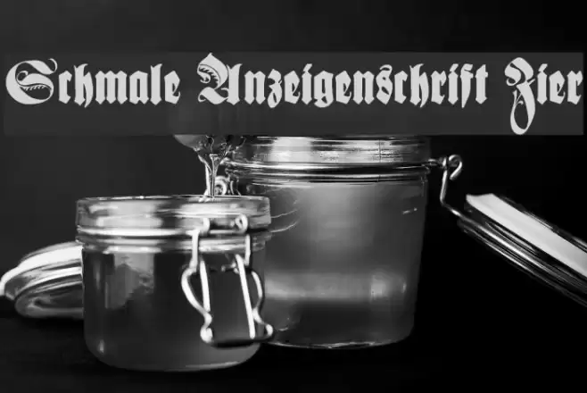 Schmale Anzeigenschrift Zier フォント examples