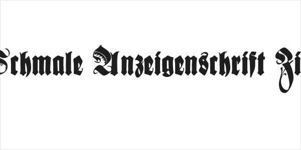 Schmale Anzeigenschrift Zier Logo