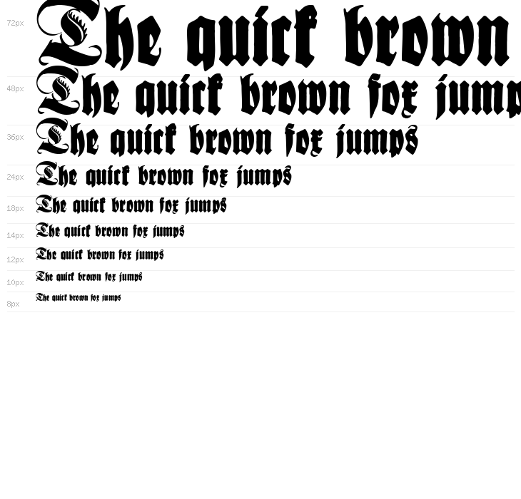 Schmale Anzeigenschrift Zier Waterfall