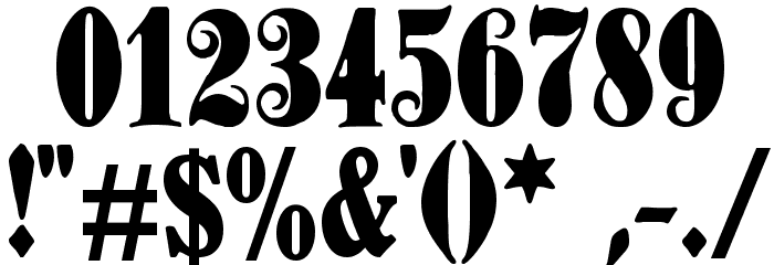 Schmale Anzeigenschrift Font OTHER CHARS