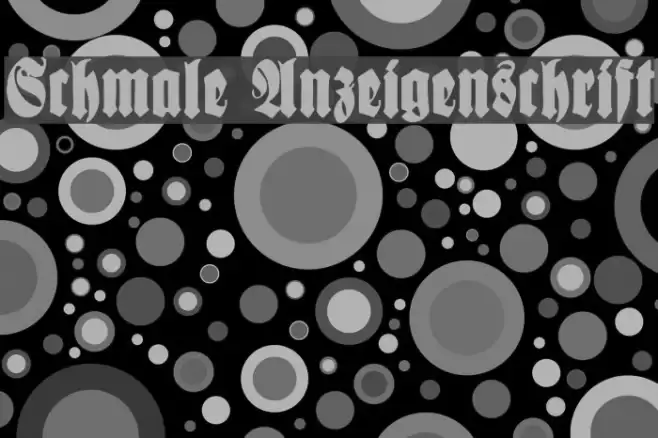 Schmale Anzeigenschrift フォント examples