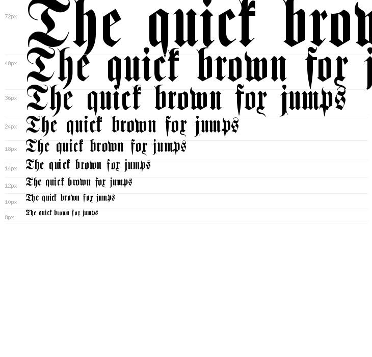 Schmale Halbfette Fraktur Waterfall