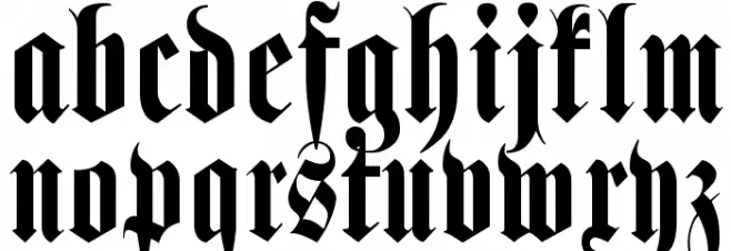 Schmale Halbfette Fraktur Font Litere mici