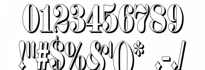 Schmalfette Fraktur Schattiert Font OTHER CHARS