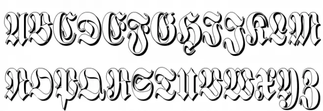 Schmalfette Fraktur Schattiert خط أحرف كبيرة