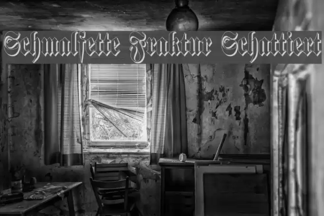 Schmalfette Fraktur Schattiert Font examples