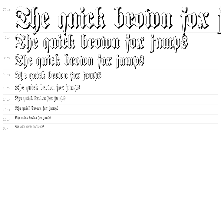 Schmalfette Fraktur Schattiert Waterfall