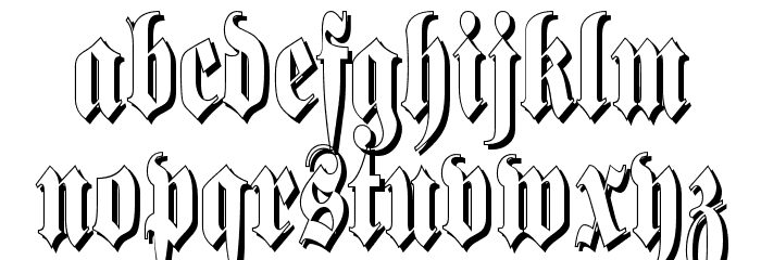 Schmalfette Fraktur Schattiert Font LOWERCASE