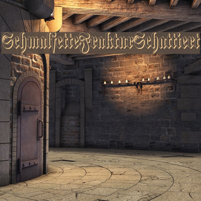 SchmalfetteFrakturSchattiert Font examples