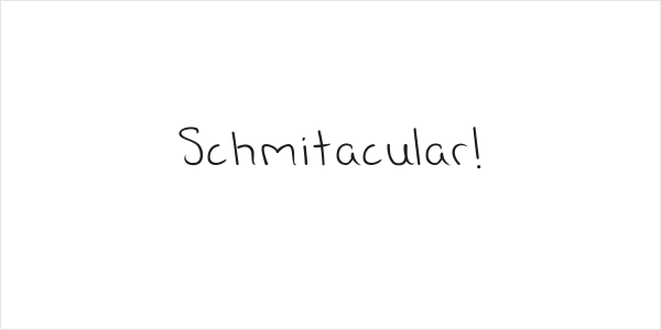 Schmitacular! Logo
