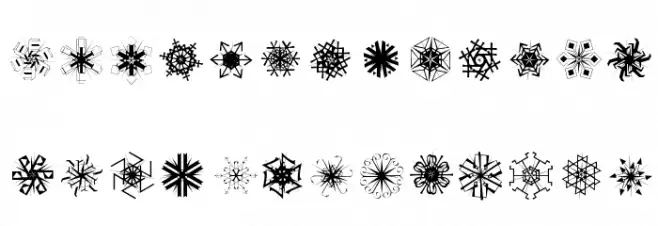 Schneesterne Schriftart Groß