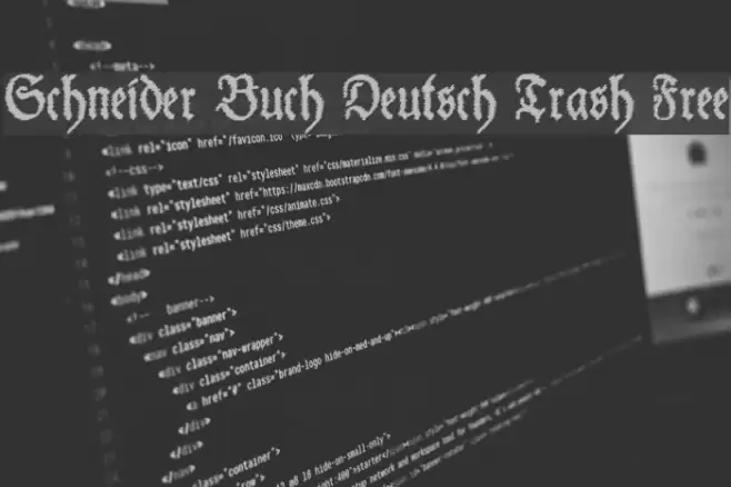 Schneider Buch Deutsch Trash Free Font examples