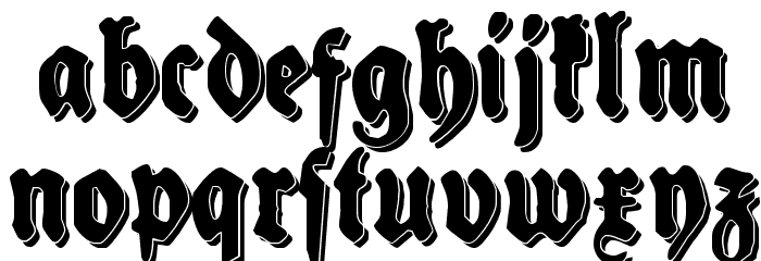 Schneidler Halb Fette Shadow Font LOWERCASE