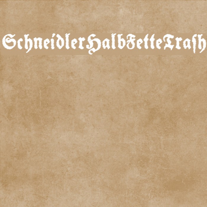SchneidlerHalbFetteTrash Font examples
