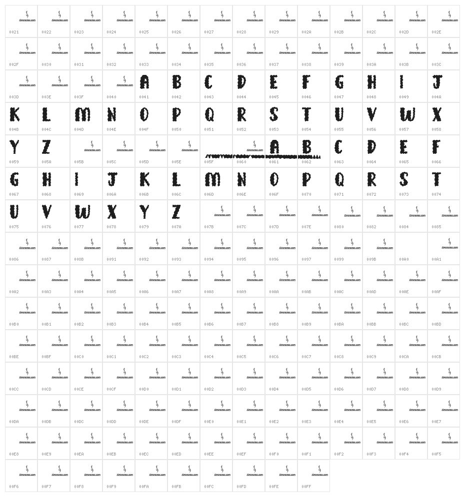School Books Character Map