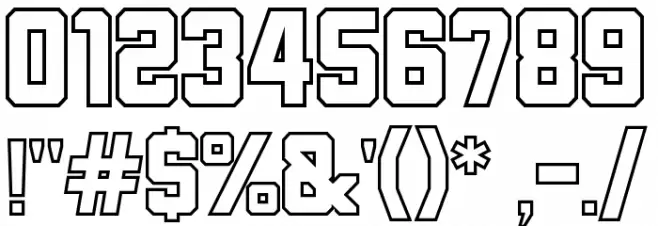 School & COLLEGE Hollow Font OTHER CHARS