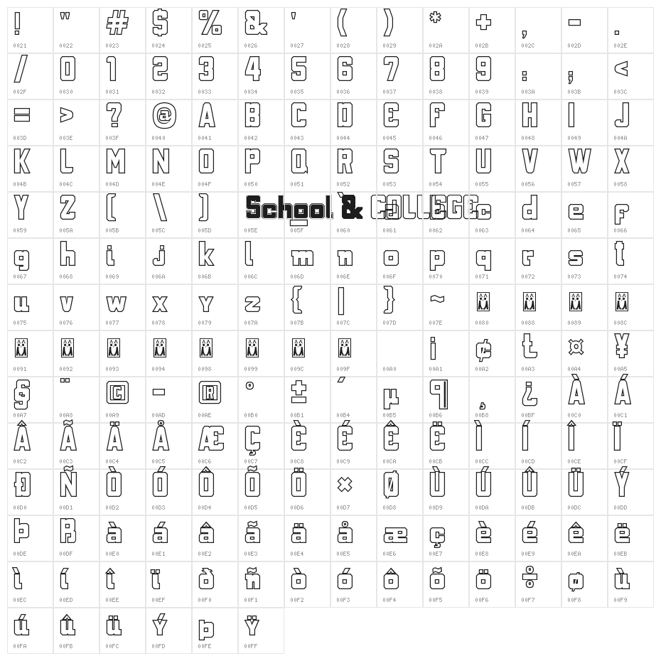 School & COLLEGE Hollow Character Map