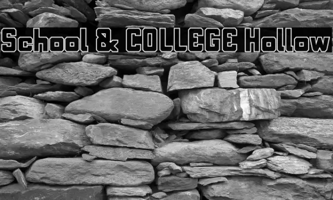 School & COLLEGE Hollow Font examples
