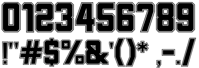 School & COLLEGE Outline Font OTHER CHARS