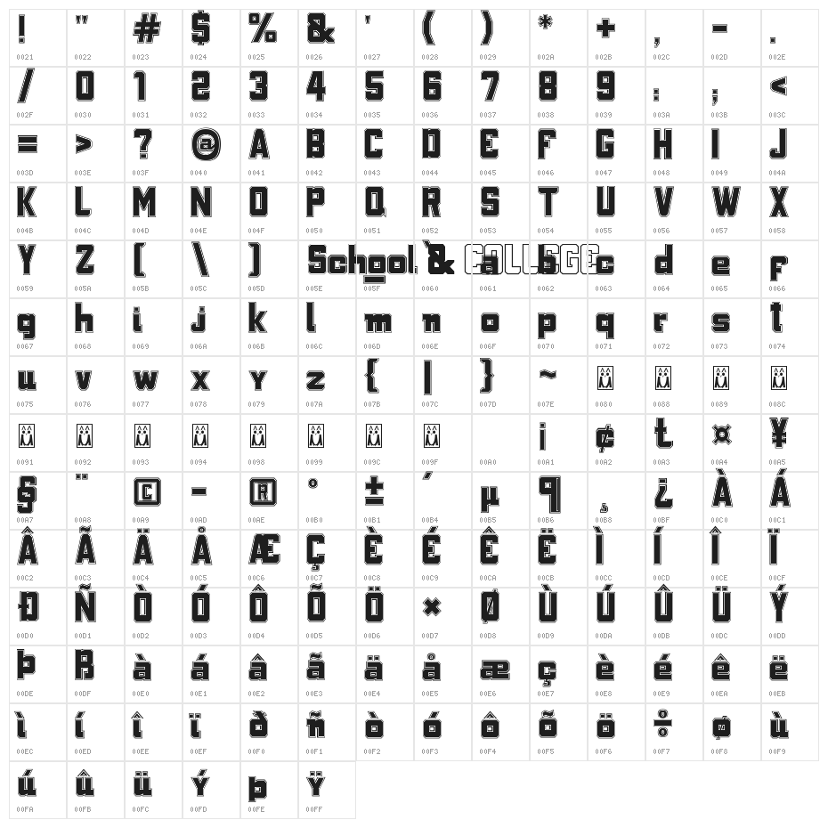 School & COLLEGE Outline Character Map