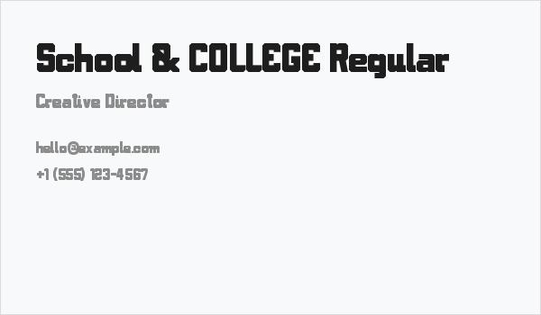 School & COLLEGE Regular Business Card
