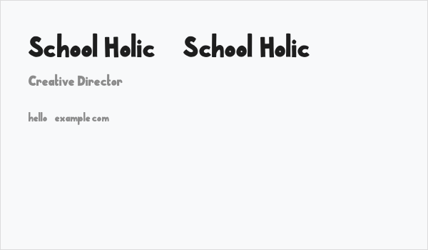 School Holic 3 School Holic 3 Business Card
