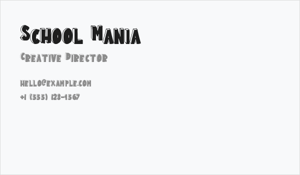 School Mania Business Card