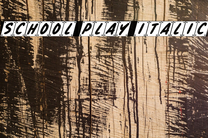 School Play Italic Font examples