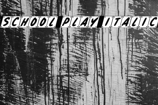 School Play Italic Fonte examples