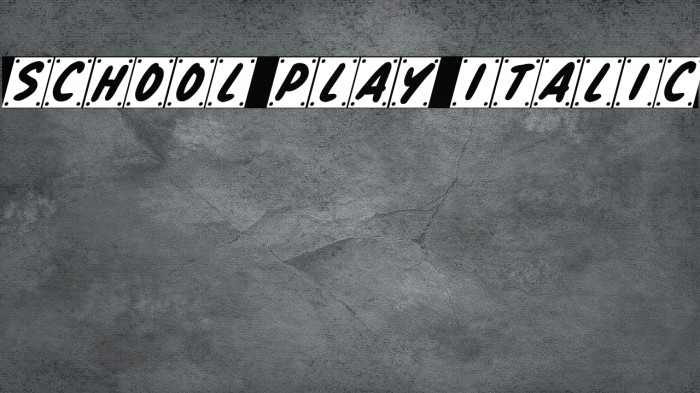 School Play Italic Font examples
