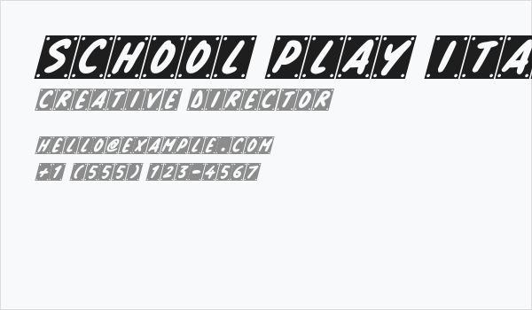 School Play Italic Business Card