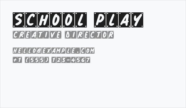 School Play Business Card