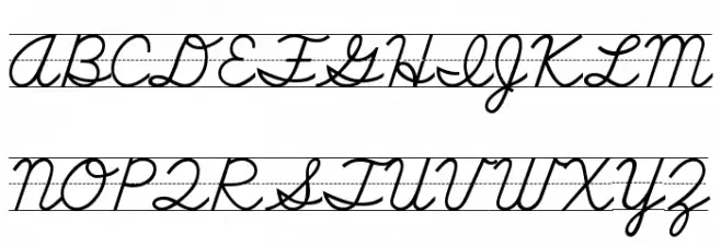 SchoolScriptDashed Caratteri MAIUSCOLE