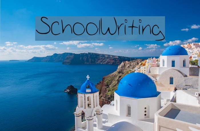 School_Writing Font examples