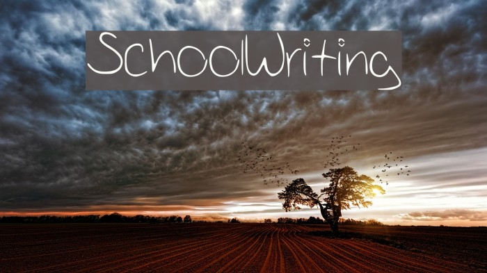 School_Writing Font examples
