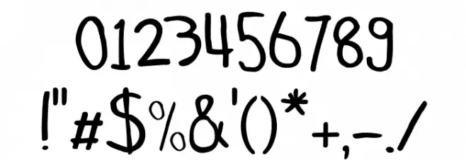 Schoolboy Sam Regular Font OTHER CHARS