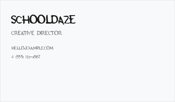 Schooldaze Business Card