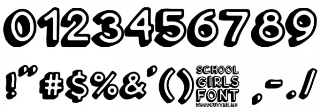 Schoolgirls Font Alte caractere