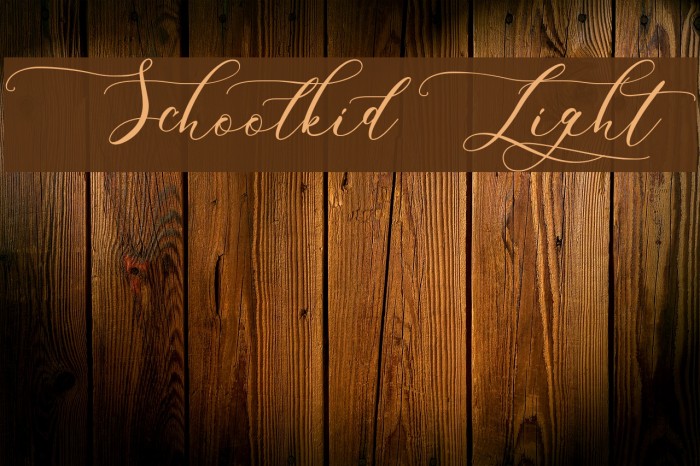 Schoolkid Light Font examples