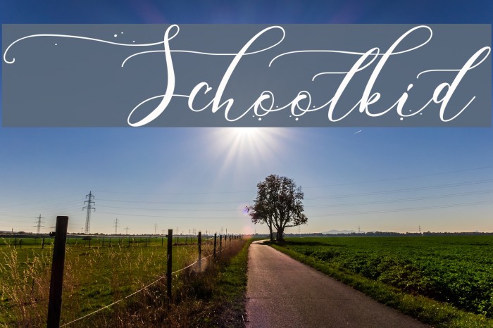 Schoolkid Font examples