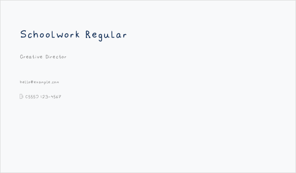 Schoolwork Regular Business Card