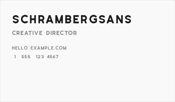 SchrambergSans Business Card