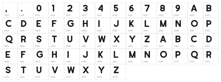 SchrambergSans Character Map