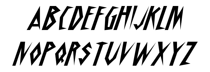Schrill AOE Oblique Font LOWERCASE