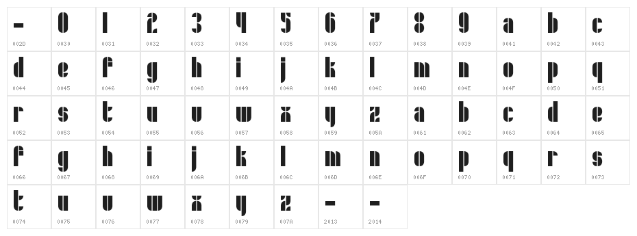 Schrofer Character Map