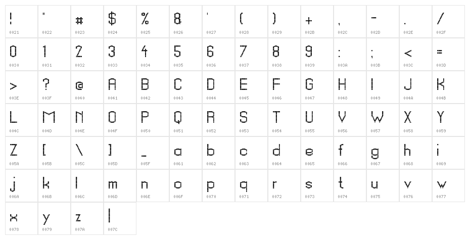 Schrottinger Regular Character Map
